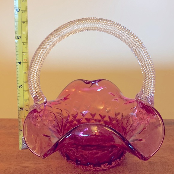 Heritage Cranberry Collection Decorative Dish w Handle - Picture 10 of 11